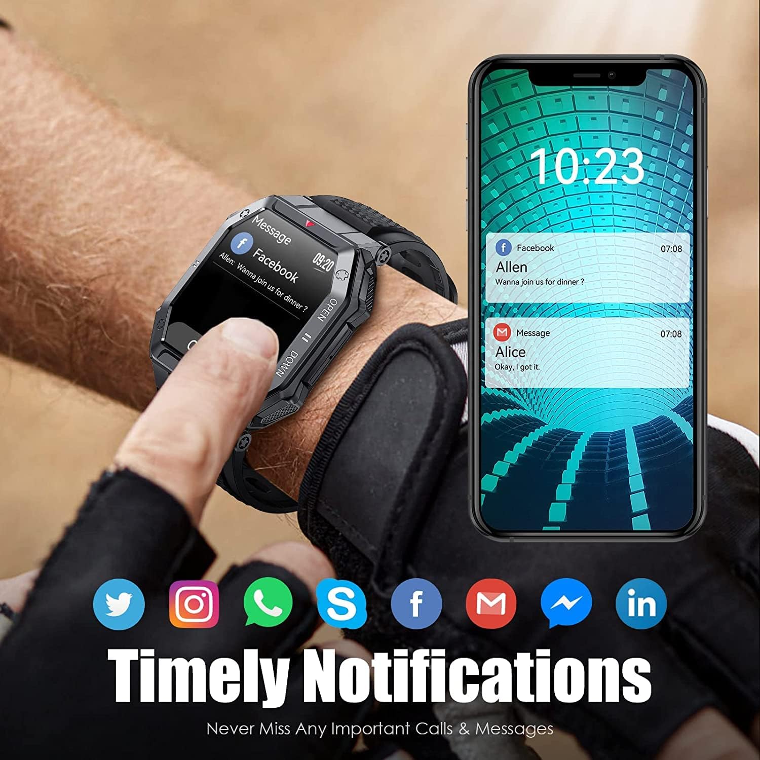Military Smartwatch for Men with Call Answer/Make Outdoor Tactical Sports Watch Rugged 1.85 Military Smartwatch for Men with Call Answer/Make Outdoor Tactical Sports Watch Rugged 1.85